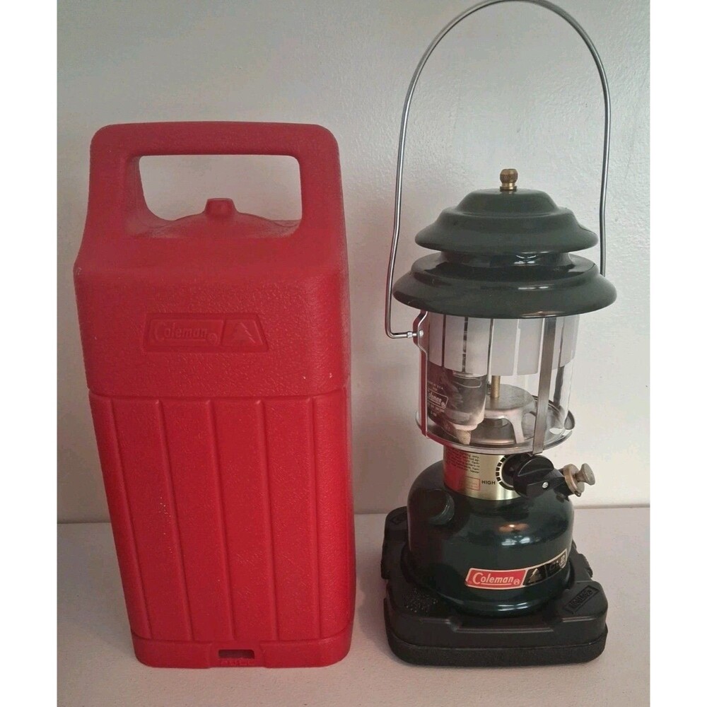Vintage 1985 Coleman # 288-700 CL2 Lantern  Red Case Instructions Mantels